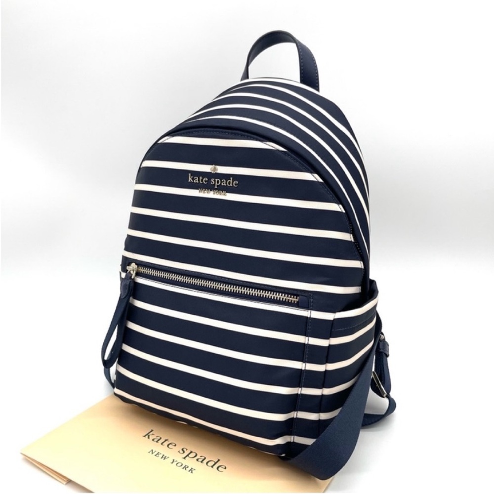 Kate Spade Chelsea Nylon Medium Backpack Bag Parisian Navy NWT - Picture 3 of 12